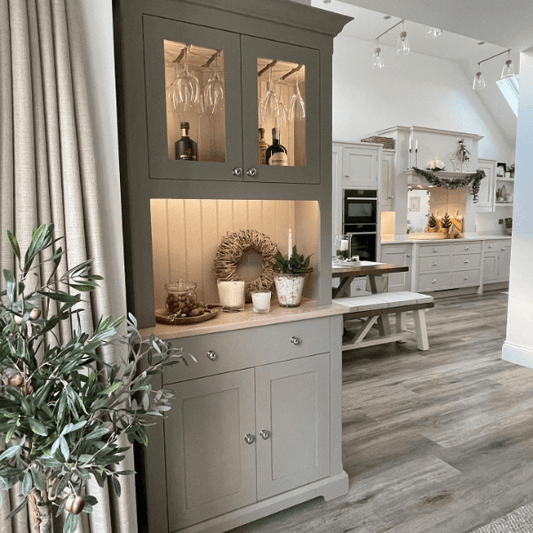 Ashford Bar with Drinks with illuminated glasses cabinet and drinks cupboard