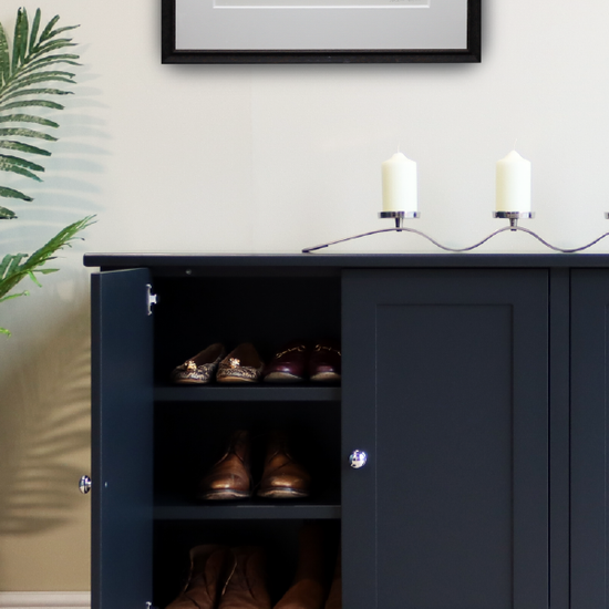Double Ashford shoe cupboard in dark colour with a painted top
