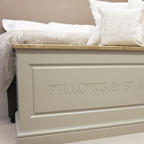 Tall Storage Chest with Split Oak Lids.