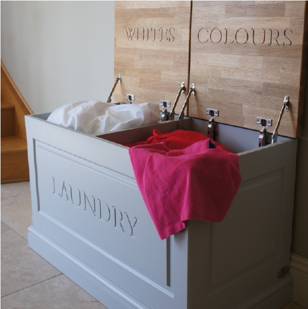 Tall Storage Chest with Split Oak Lids.