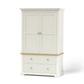 Housekeepers cupboard ideal for storing linen, has two deep soft close drawers and a top cupboard section with internal height adjustable shelves