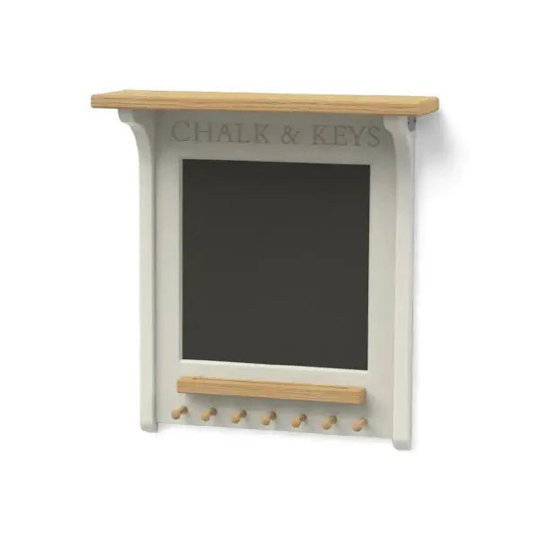 Chalkboard and Magnetic Noticeboard with Oak Pegs.