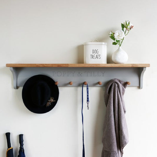 Simple Shaker Peg Rail with Oak Pegs.