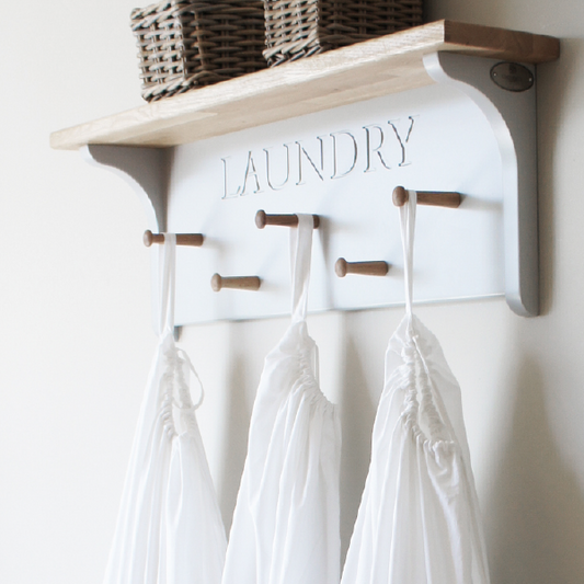 Simple Peg Rack with Oak Pegs.